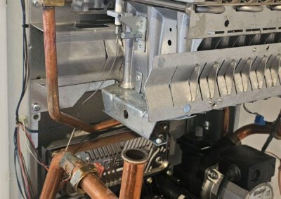 Ansicht Innenleben Heizungstherme bei Service